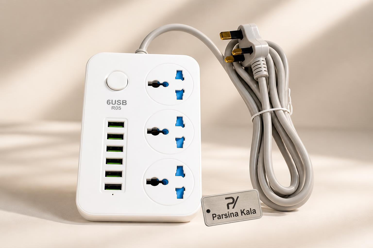 چند راهی برق مدل R05 اورجینال (دارای ۶ پورت USB) - تصویر 4